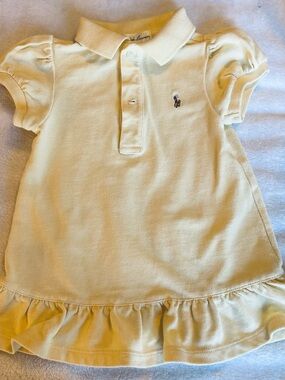 Ralph Lauren Light Yellow Polo Ruffle Hem Dress